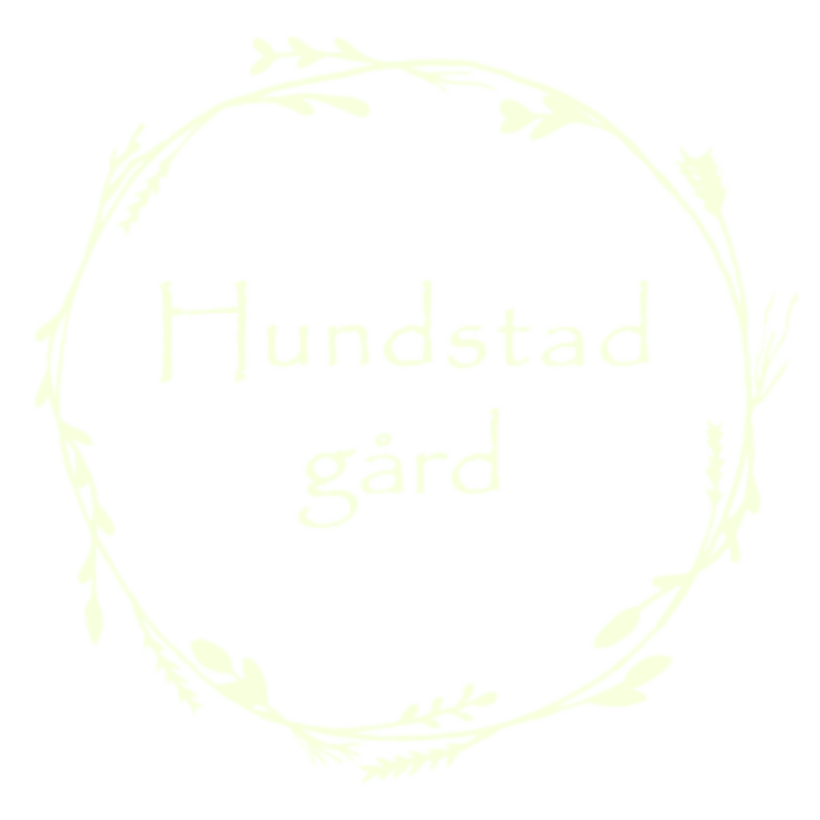 Logo for Hundstad gård med sirkel av kvister og blader